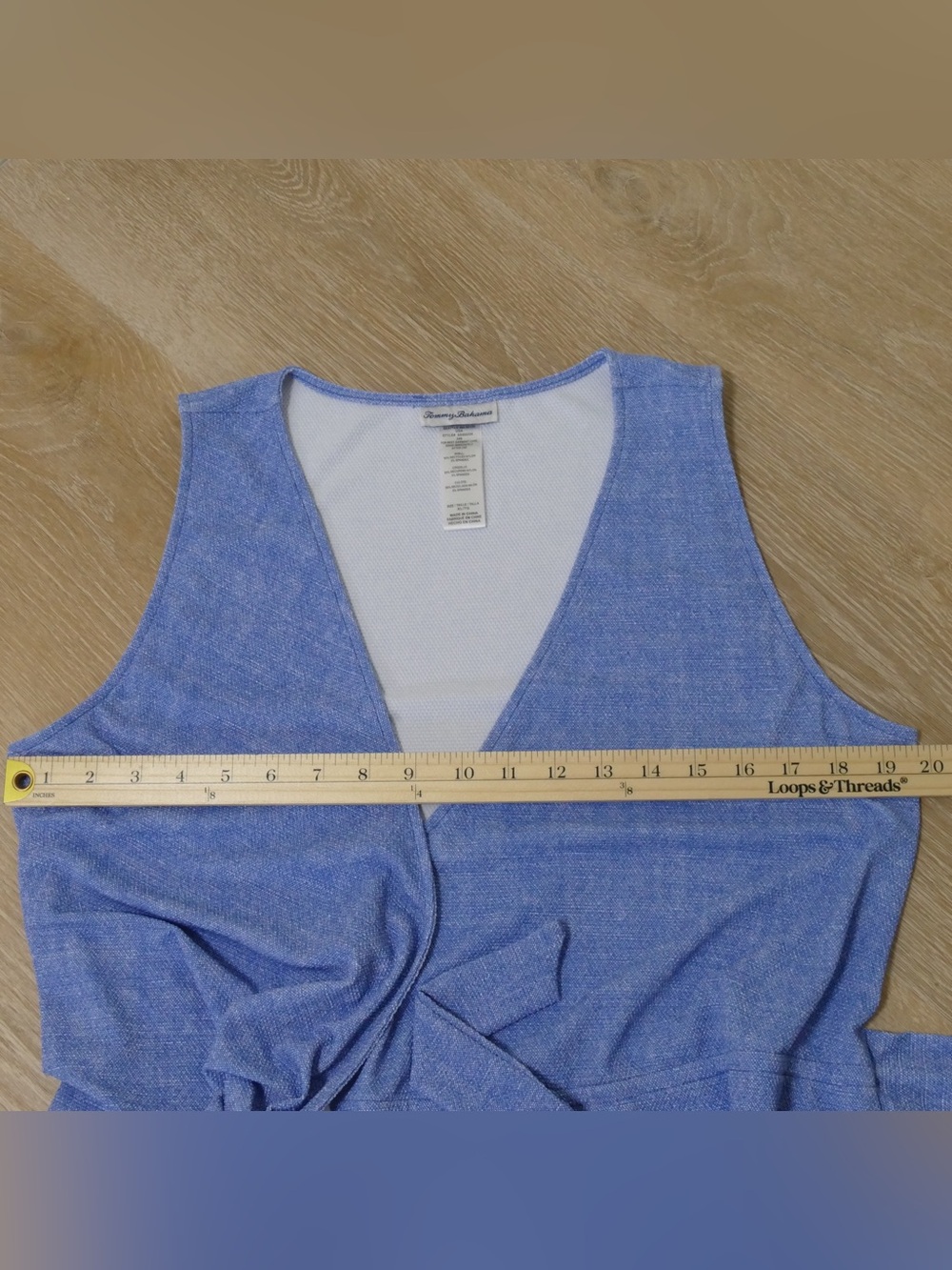 Tommy Bahama Island Cay Wrap Romper Blue Monday Heather UPF 50 Pockets Women’s - Picture 8 of 13